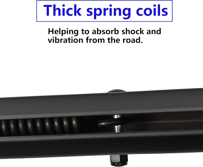 GaeaAuto Black Straight Spring Loaded Mud Flap Hanger Set 2.5" Bolt Spacing 30" Length with Aluminum Reflective Tapes fit for Semi Trucks Trailers, 2 pcs - Image 2